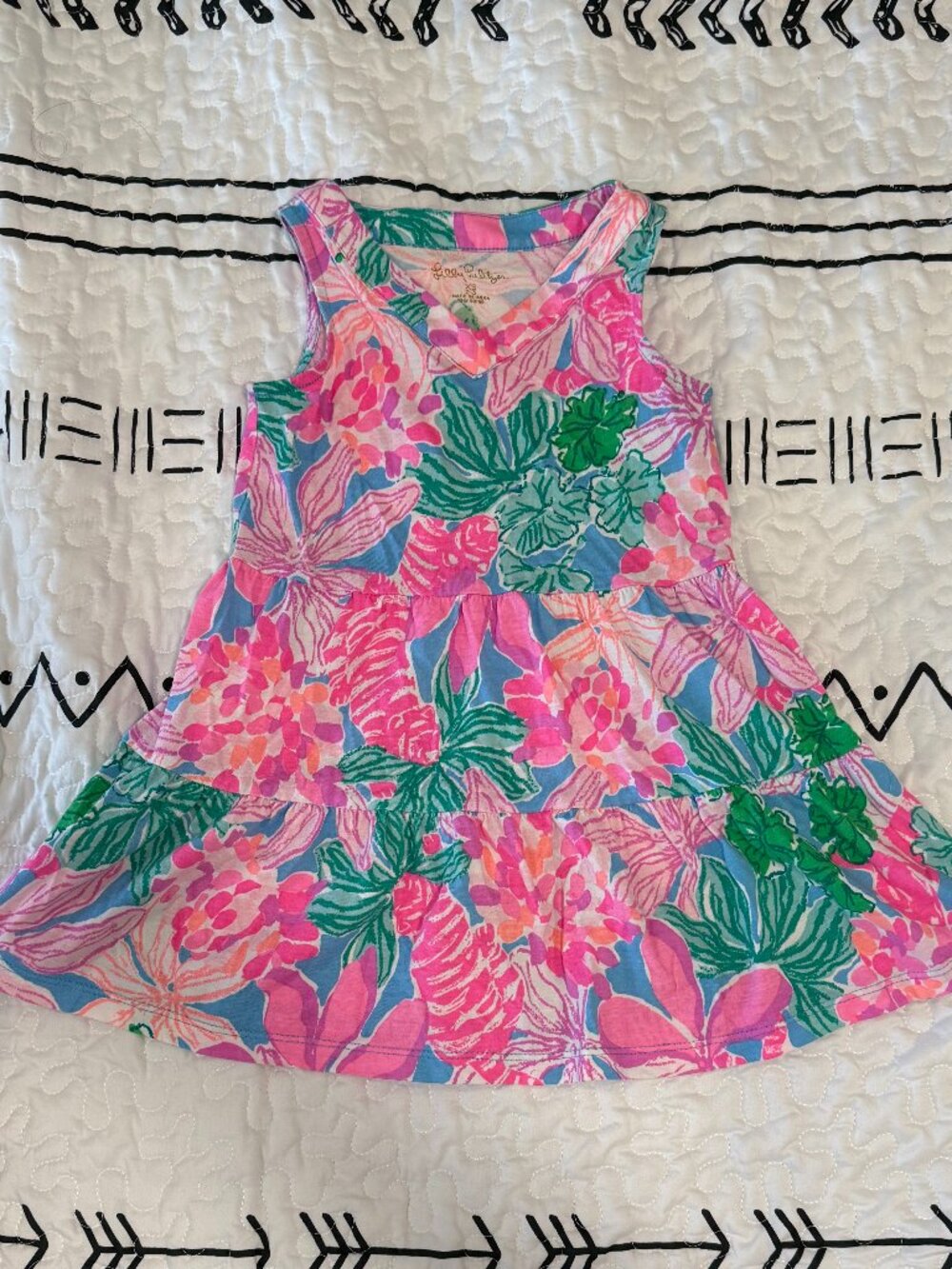 EUC - Girls XS - Lilly Pulitzer - Mini Lorina Swing Dress - Tiger's Lair Floral